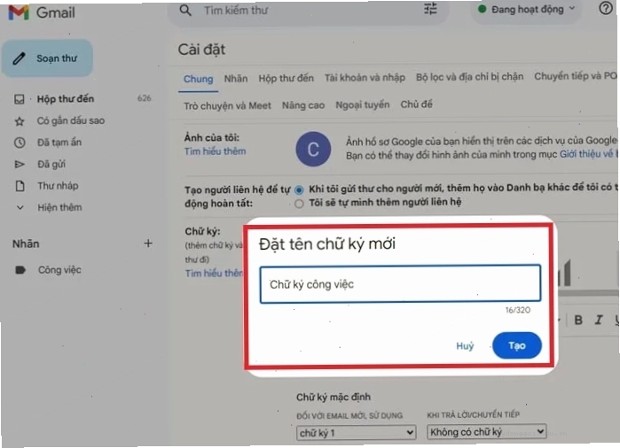Thiết lập chữ ký Gmail với logo công ty