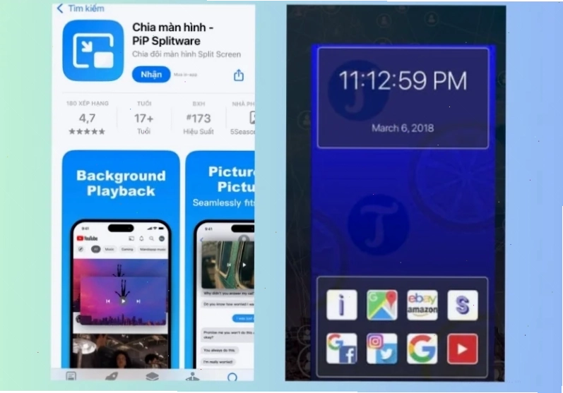 Tính năng Splitware chạy đa nhiệm và chia đôi màn hình iPhone