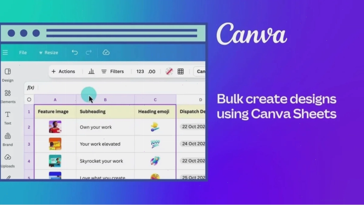 Tính năng tạo hàng loạt trong Canva