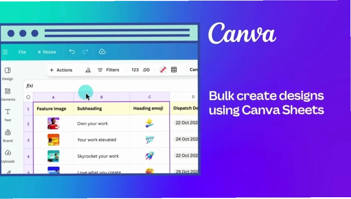 Tính năng tạo hàng loạt trong Canva
