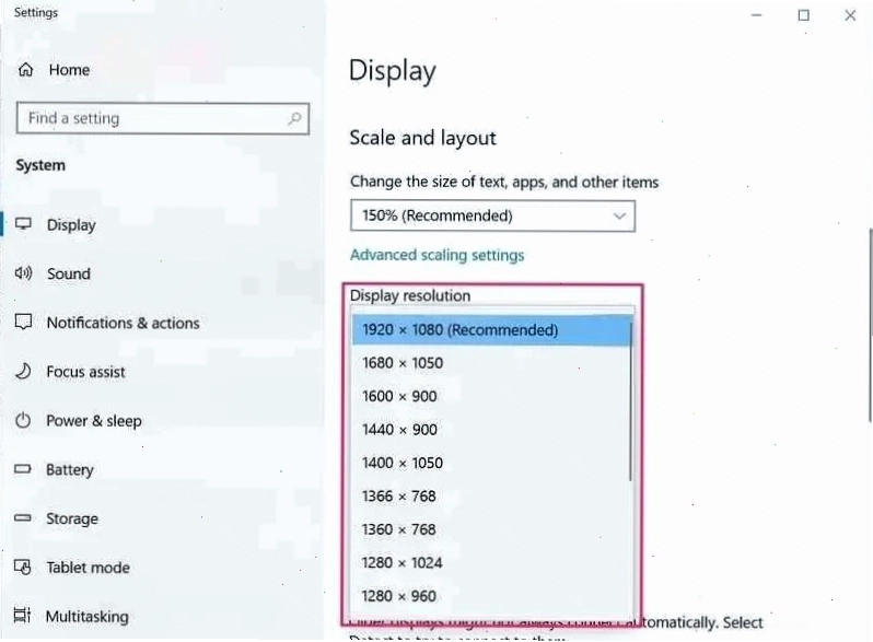 Tối ưu hóa độ phân giải màn hình Display Resolution