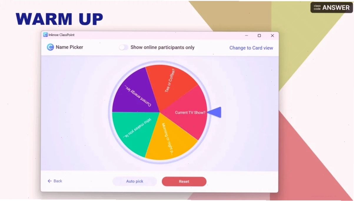 Trò chơi powerpoint sử dụng vòng quay tên