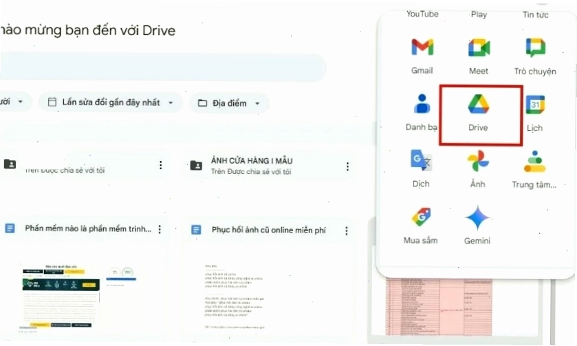Truy cập vào Google Drive cá nhân để bắt đầu trích xuất chữ từ ảnh