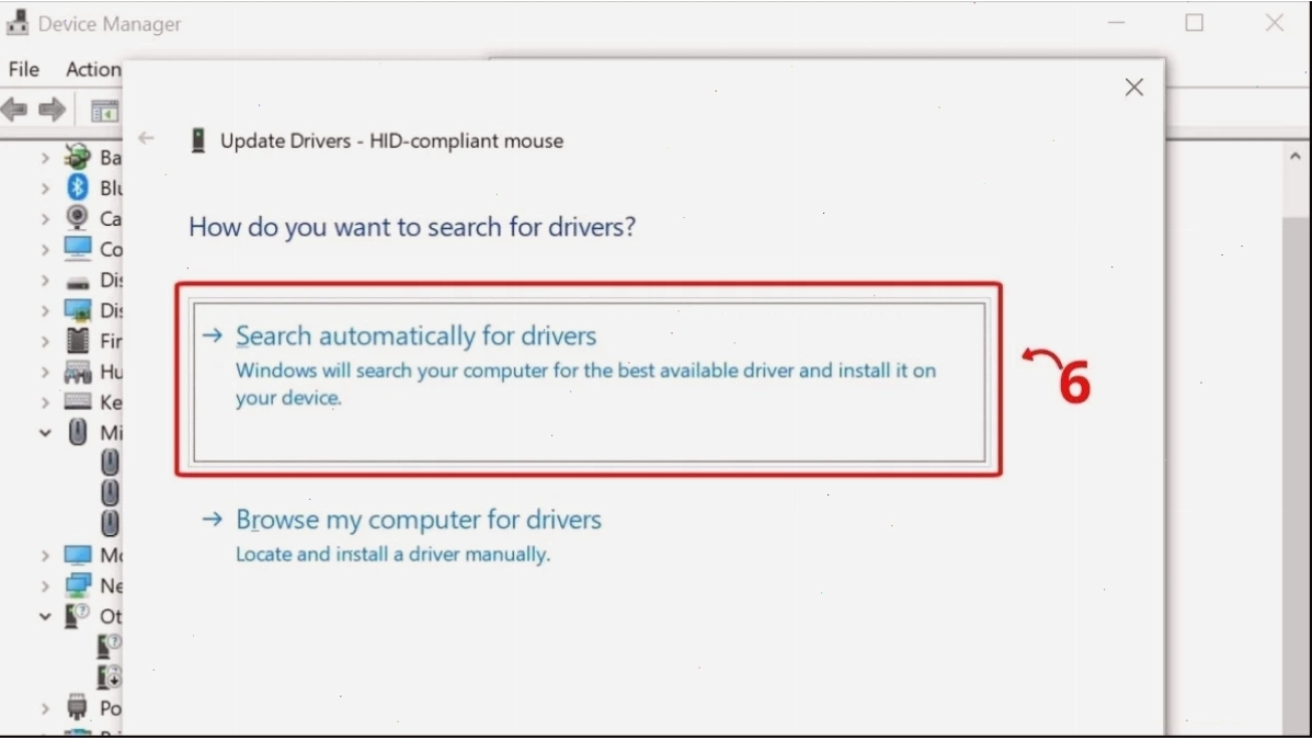 Tự động tìm kiếm driver mới nhất