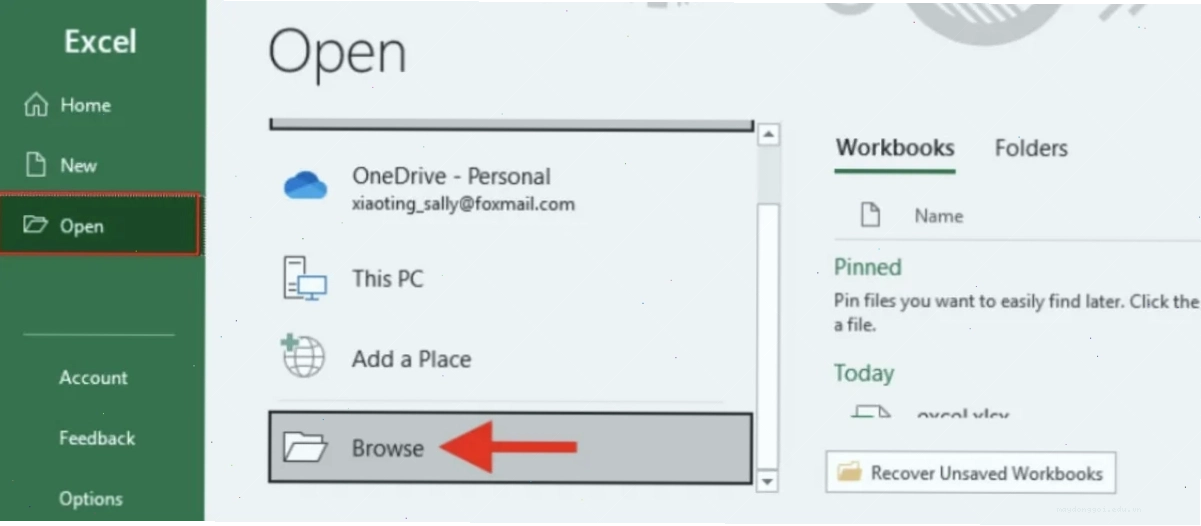 Tùy chọn mở và sửa chữa file Excel