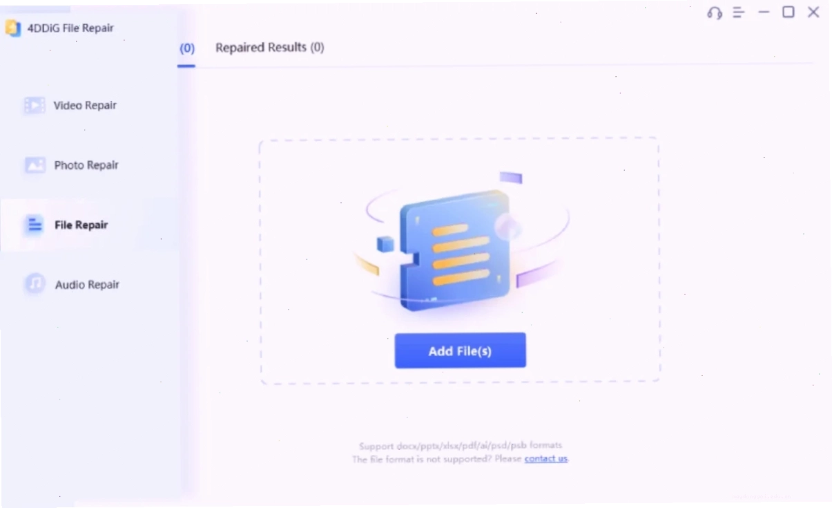 Upload file cần sửa chữa bằng 4DDiG File Repair