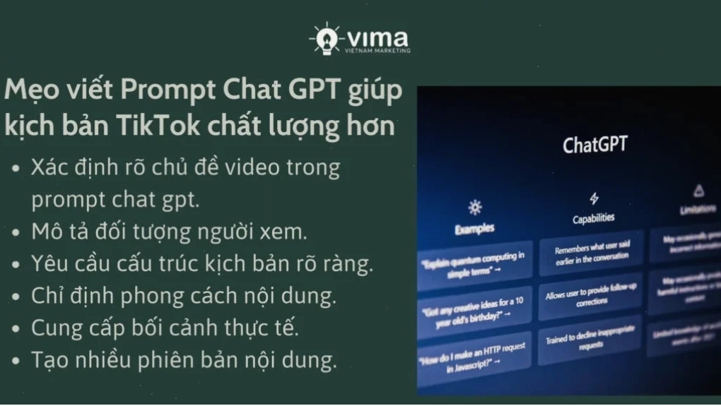 Viết prompt hiệu quả giúp tạo kịch bản TikTok rõ ràng và thu hút hơn.