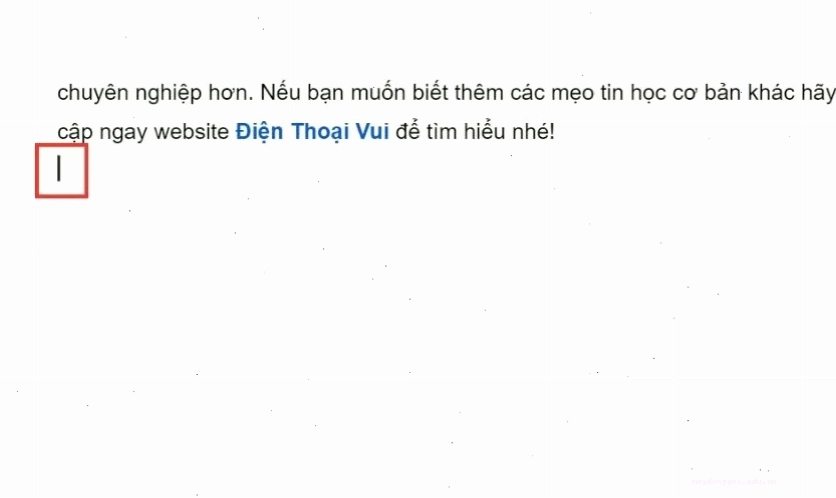 Xác định vị trí chính xác để chèn mục lục tự động trong Google Docs