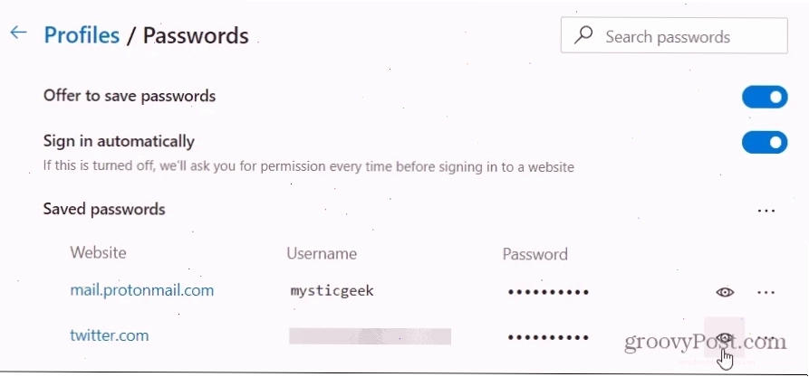 Xem mật khẩu đã lưu trên Microsoft Edge