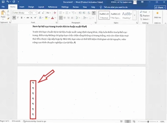 Xóa Ký Tự định Dạng ẩn Làm Trống Trang Trong Word