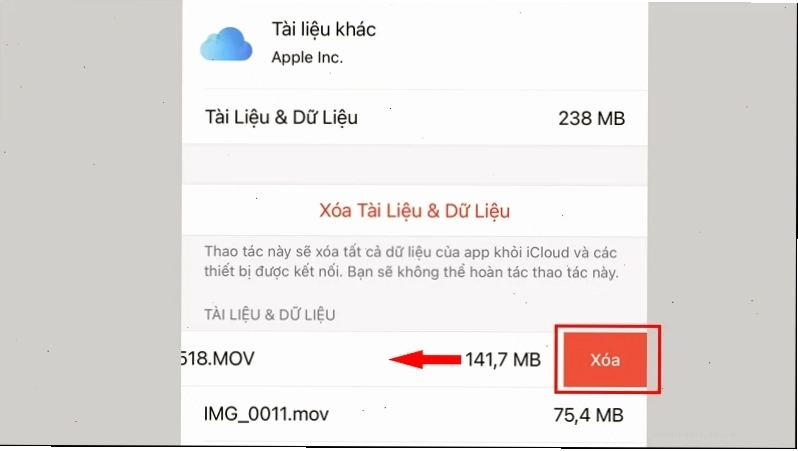 Xóa những dữ liệu không còn sử dụng trên iCloud Drive