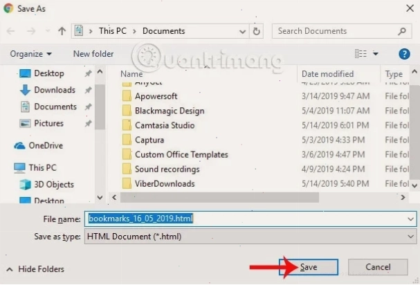 Xuất bookmark từ Chrome sang Cốc Cốc bằng file HTML